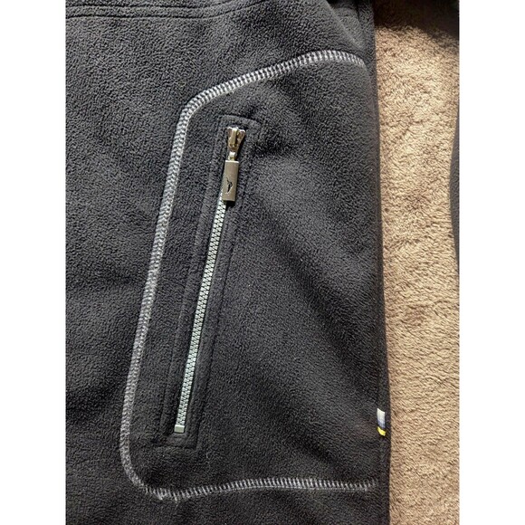 Tommy Bahama Mens Size Large Zip Up Fleece Jacket Black High Neck Pockets - Picture 7 of 14